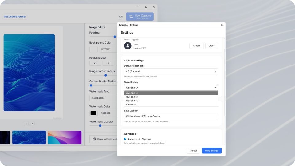 Capture screenshots your way. preview 3