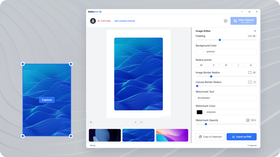 Capture screenshots your way. preview 2